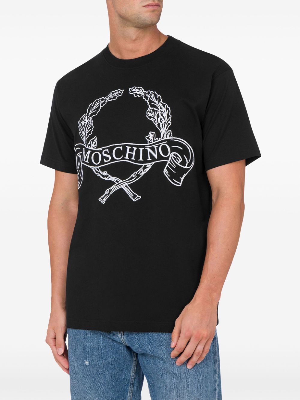 Moschino Jersey T-shirt met print - Zwart