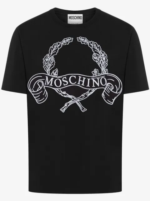 Moschino T-shirt Laurel Crown con ricamo