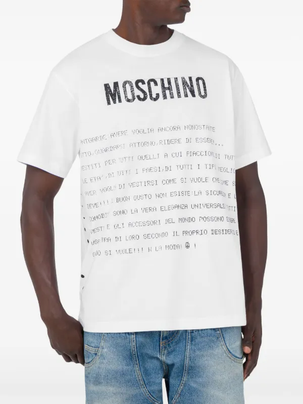 Moschino slogan print T shirt White FARFETCH TR