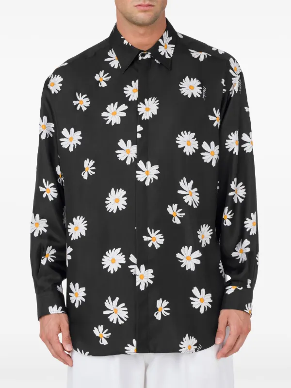 Moschino floral print Shirt Black FARFETCH HK