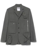 Moschino graphic-print pinstriped blazer - Grey