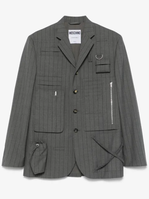 Moschino graphic-print pinstriped blazer 
