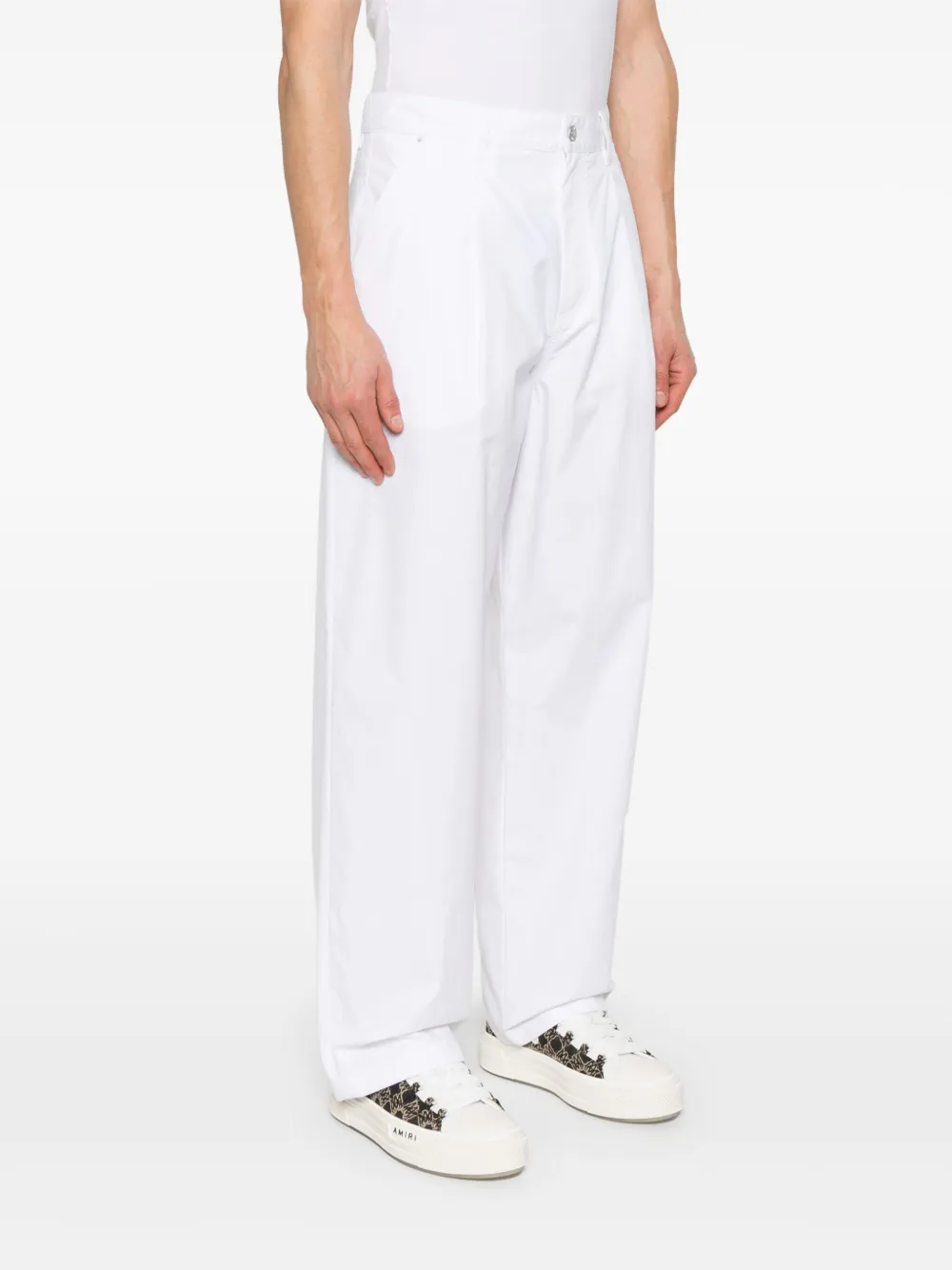 Moschino Plooibroek met wijde pijpen Wit