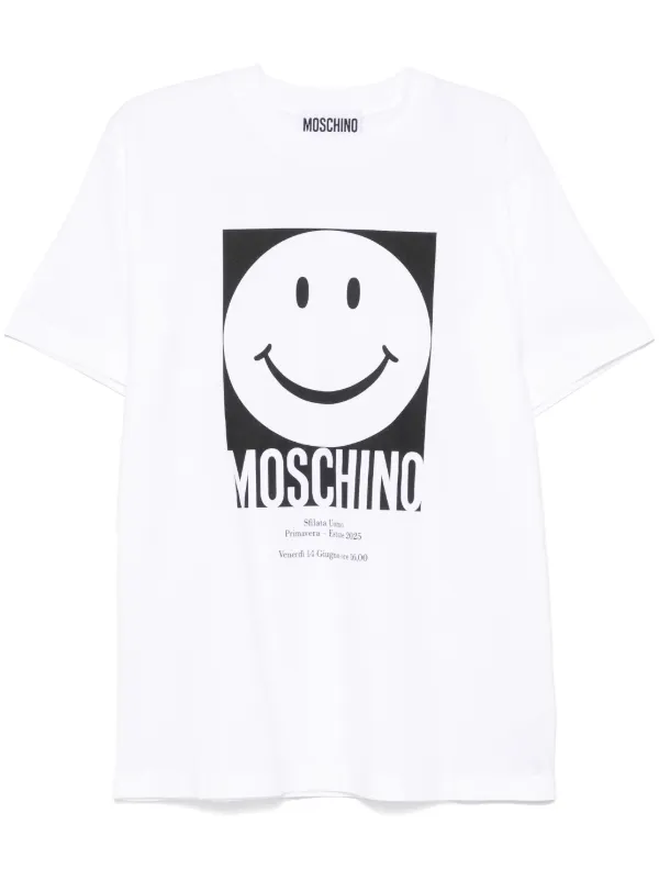 MOSCHINO★モスキーノ スマイリー プリント Tシャツ Moschino x Smiley® Originals Debut Double Smiley Line