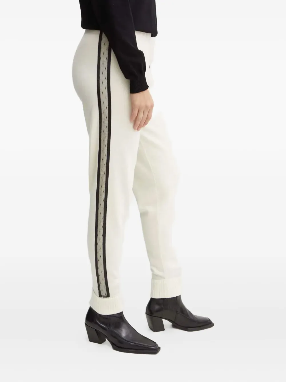 Twinset Lace-detail Cuffed Trousers In White