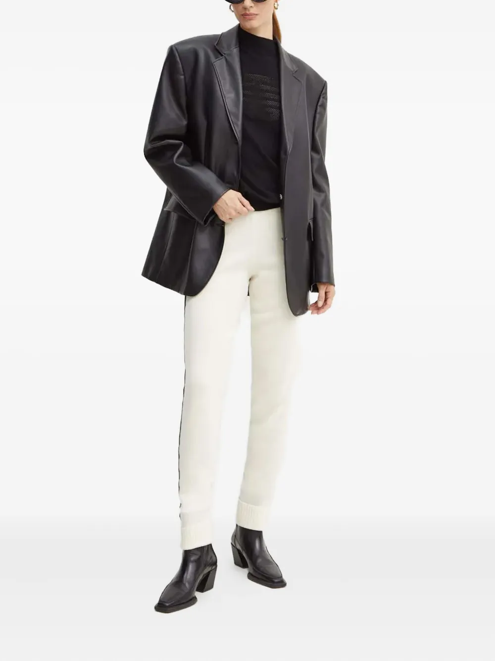 Twinset Lace-detail Cuffed Trousers In White