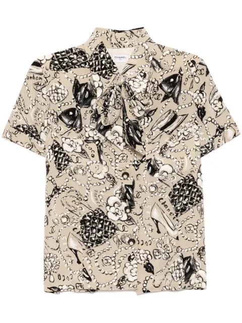 CHANEL Pre-Owned 1990-2000s CC-logo blouse