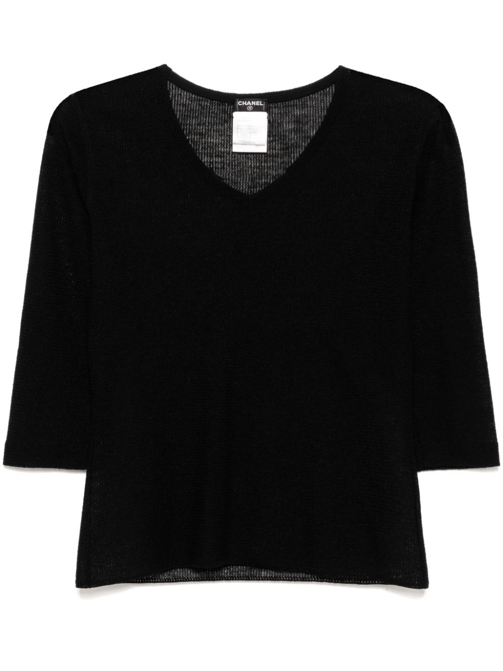 Affordable HOT SALE CHANEL 2002 three-quarter length sleeves top Women