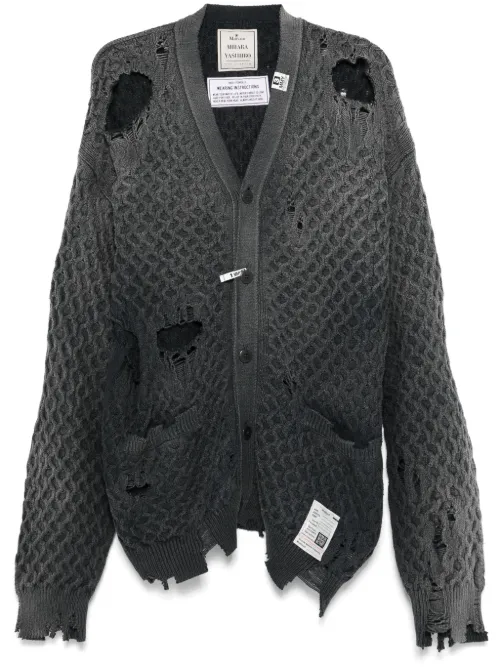 Cardigan à effet délavé - Maison MIHARA YASUHIRO - Modalova