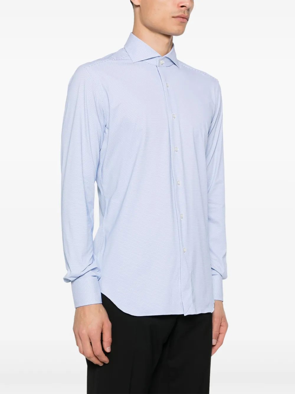 Xacus Overhemd met jacquard Blauw