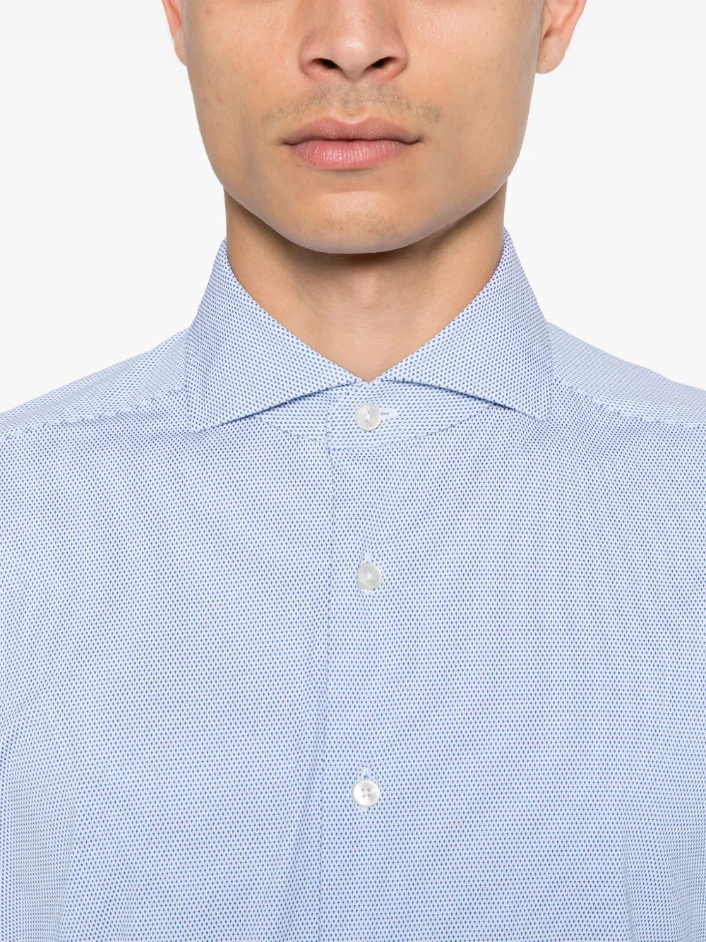 Xacus Overhemd met jacquard Blauw