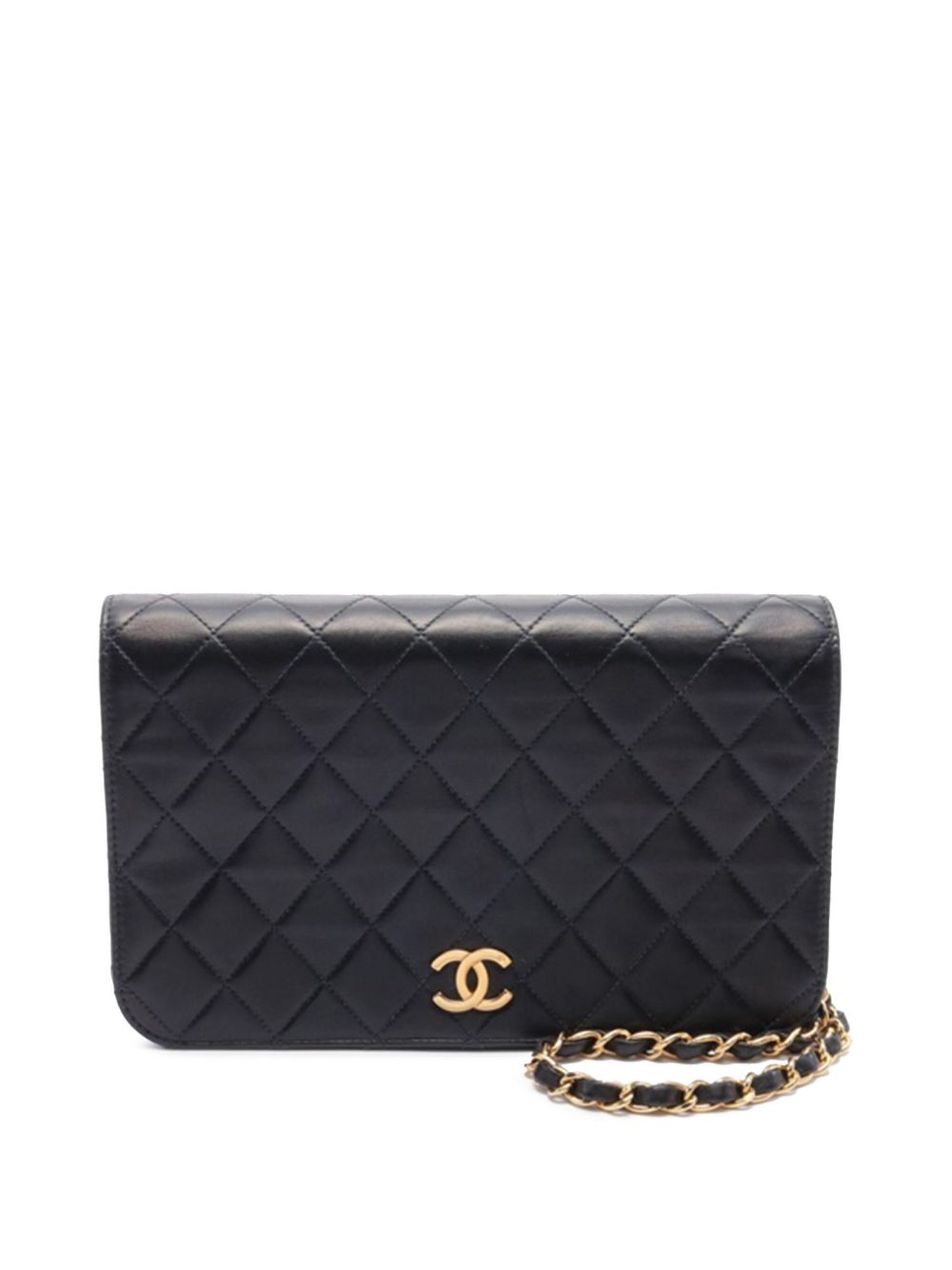 Affordable HOT SALE CHANEL 2000-2002 CC Quilted Lambskin Full Flap crossbody bag Women