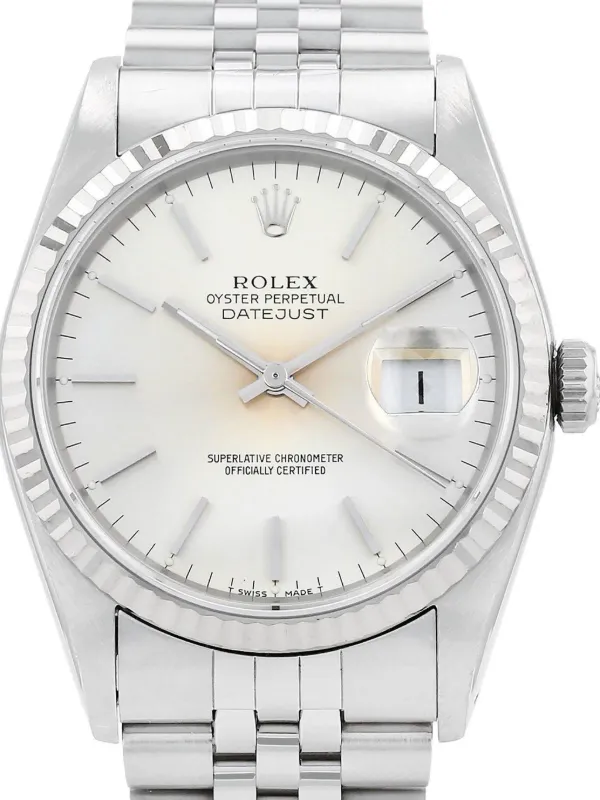 Rolex 1991 pre owned Datejust 36mm Silver FARFETCH AO