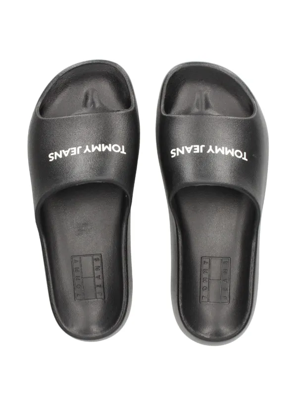 Tommy Jeans logo-print Slides Black FARFETCH TH