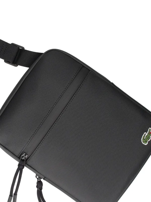 Lacoste Embroidered Logo Shoulder Bag | Black | FARFETCH CA