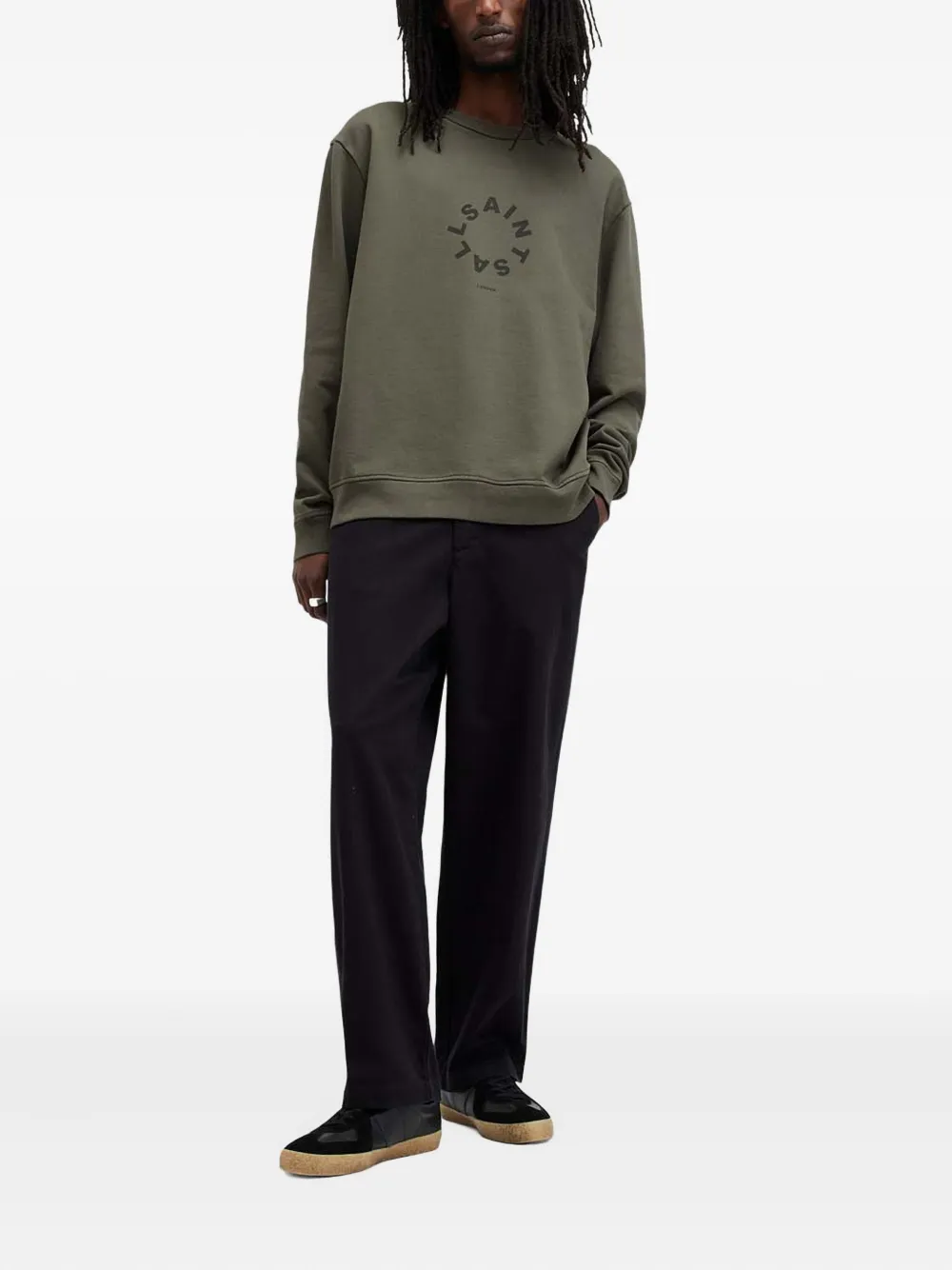 AllSaints Tierra circular-logo sweatshirt - Groen