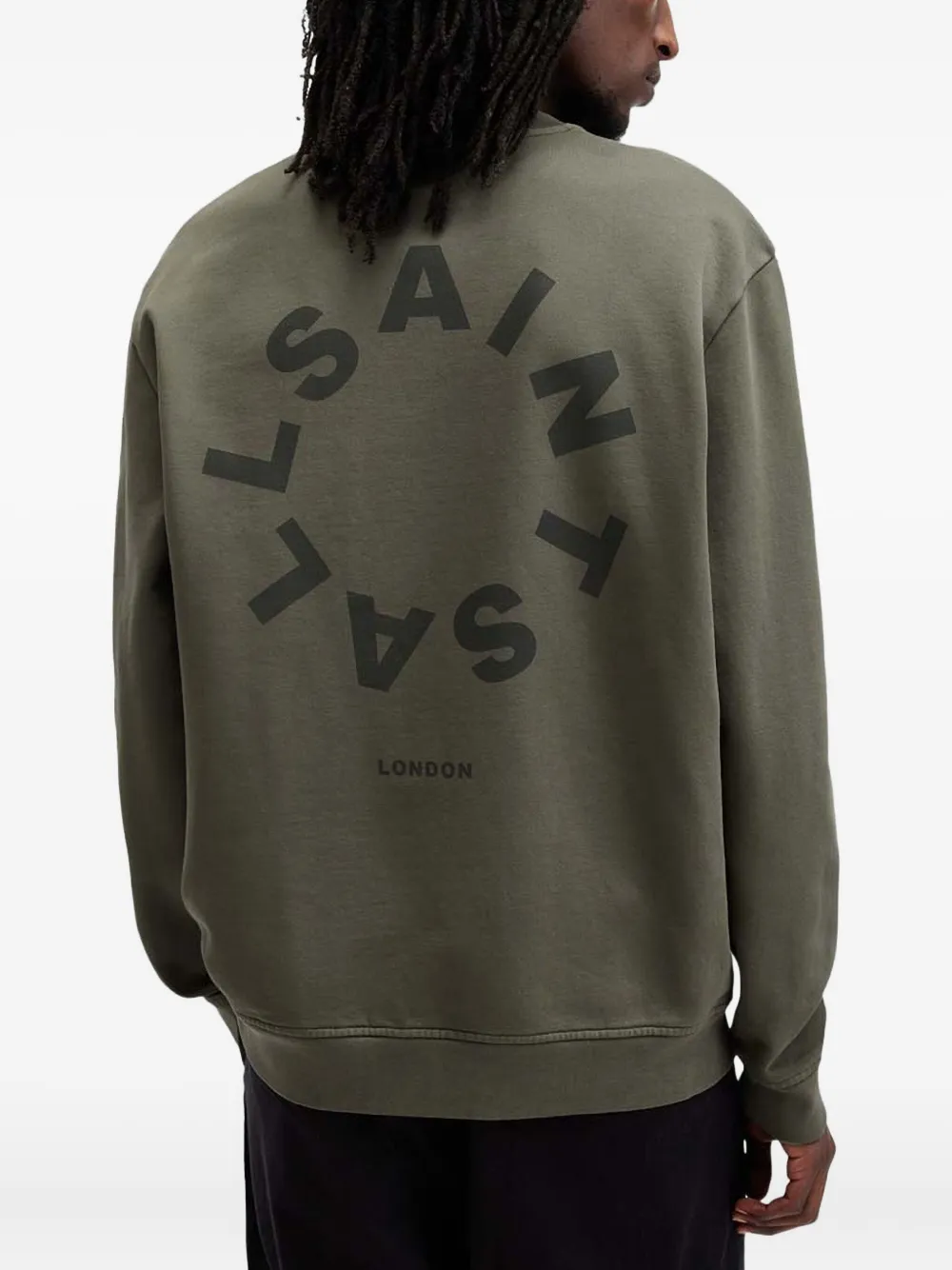 AllSaints Tierra sweater met rond logo Groen