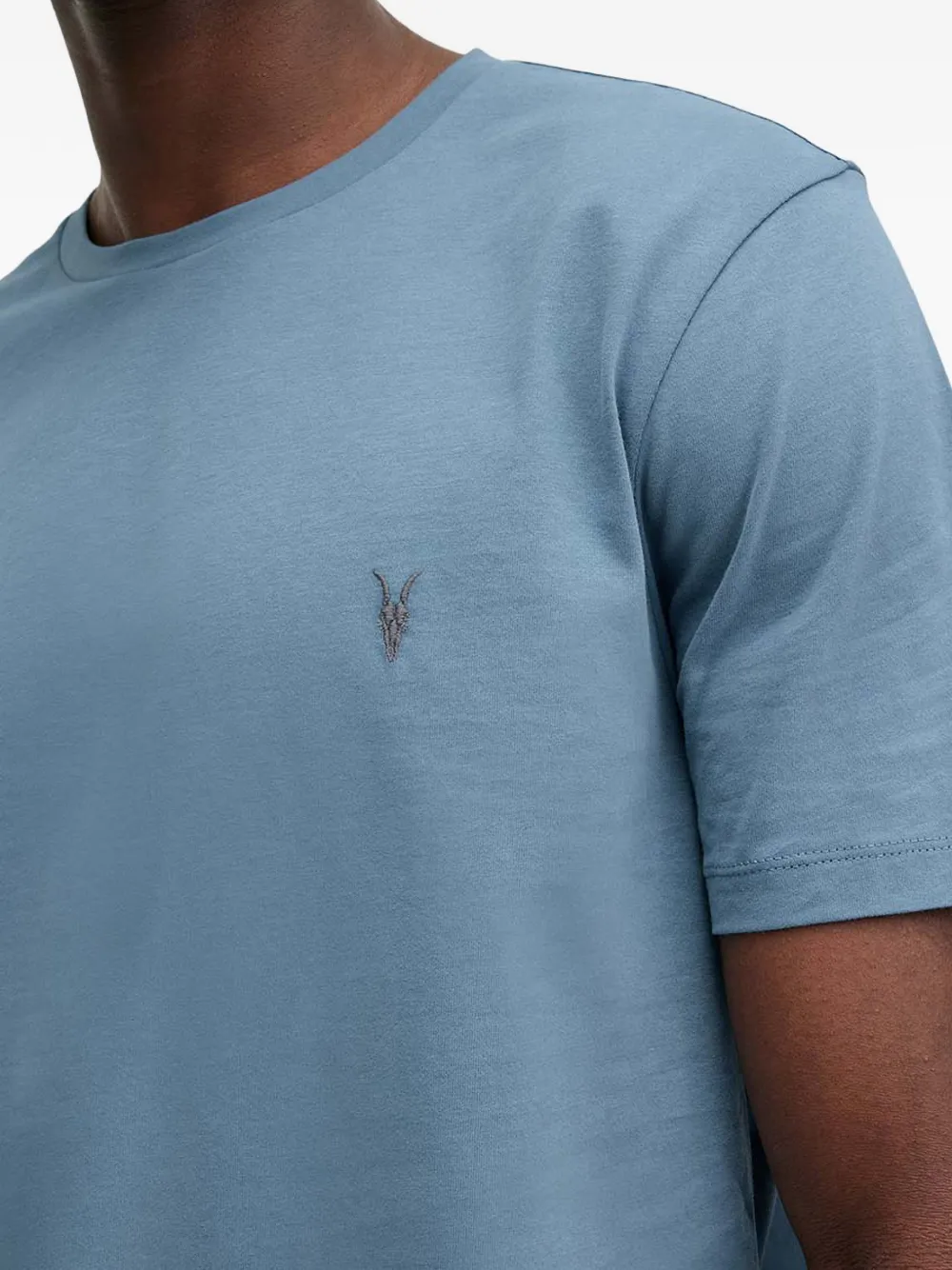 AllSaints Brace T-shirt met geborduurd logo en ronde hals Blauw