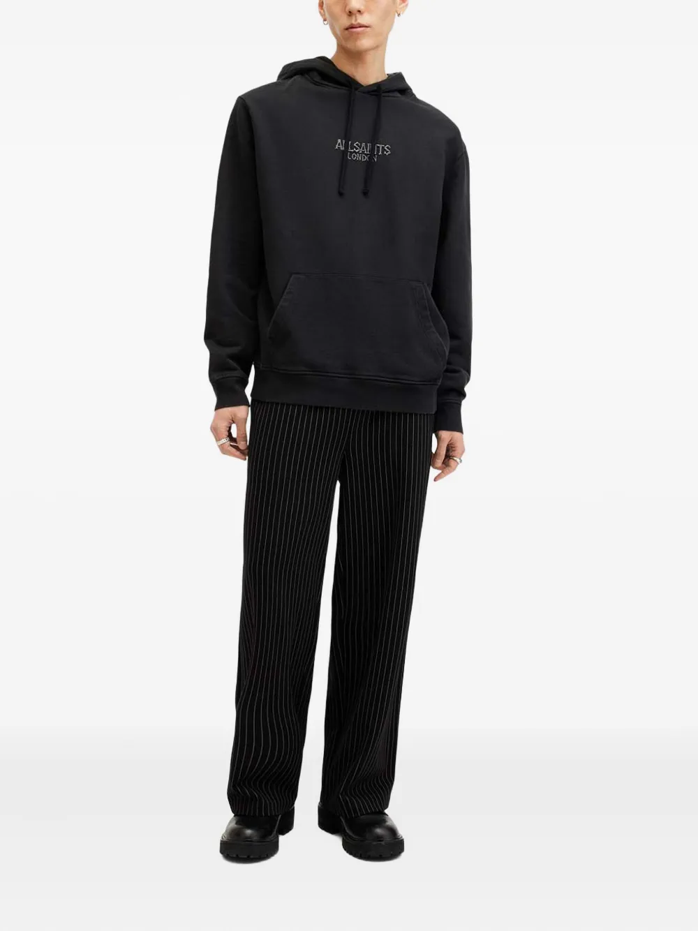 AllSaints Bones hoodie met geborduurd logo Beige