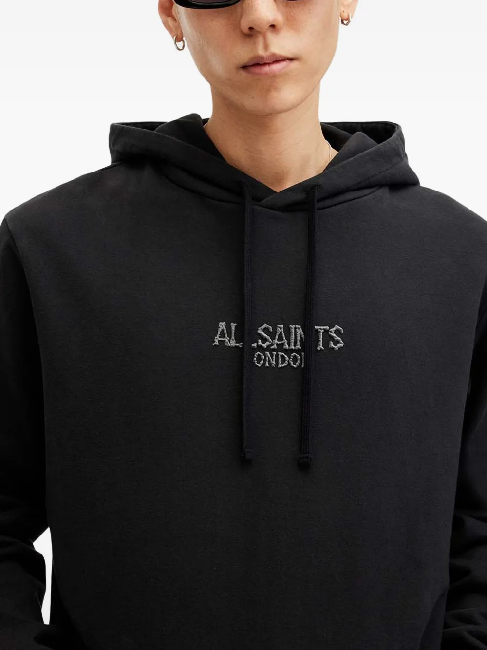 AllSaints Bones hoodie met geborduurd logo Beige