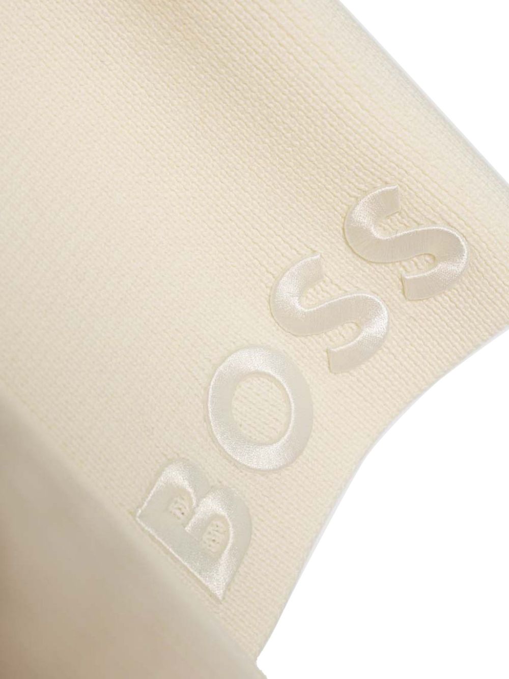 BOSS logo-embroidered scarf - Beige