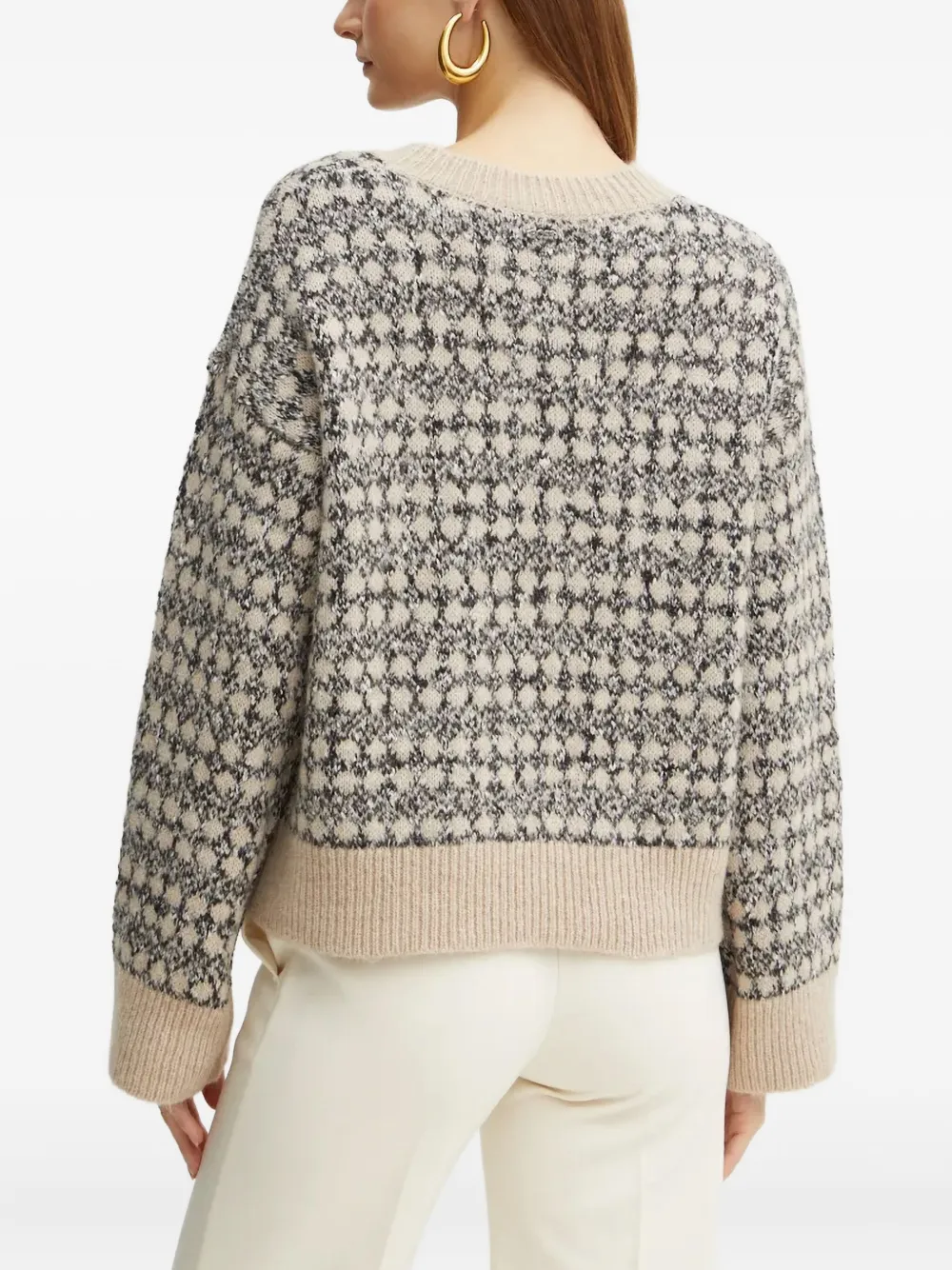 BOSS Trui met patroon Beige