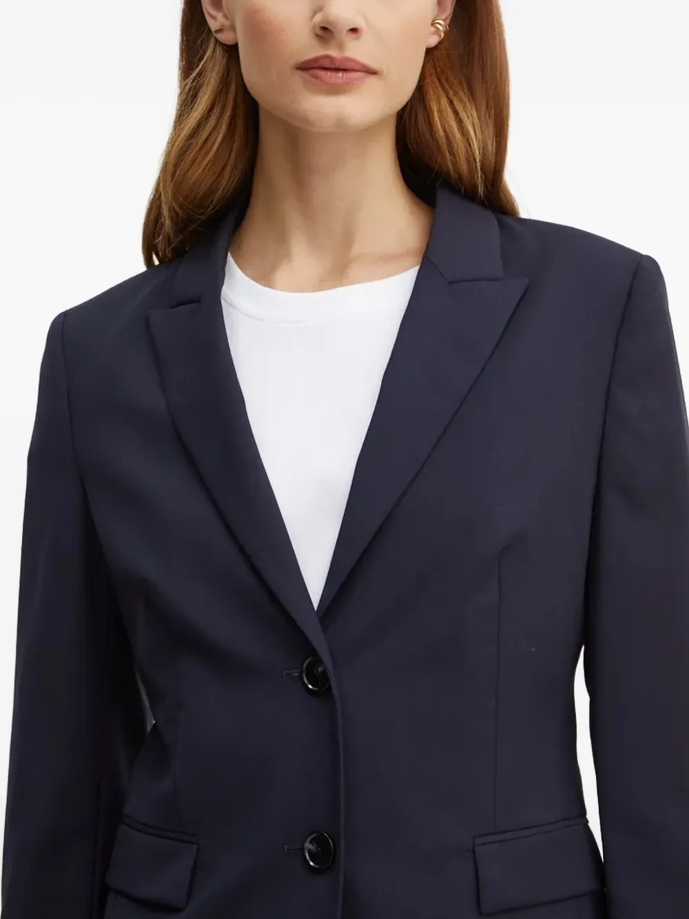 Hugo Boss Juleah Button Single-breasted Blazer In Blue