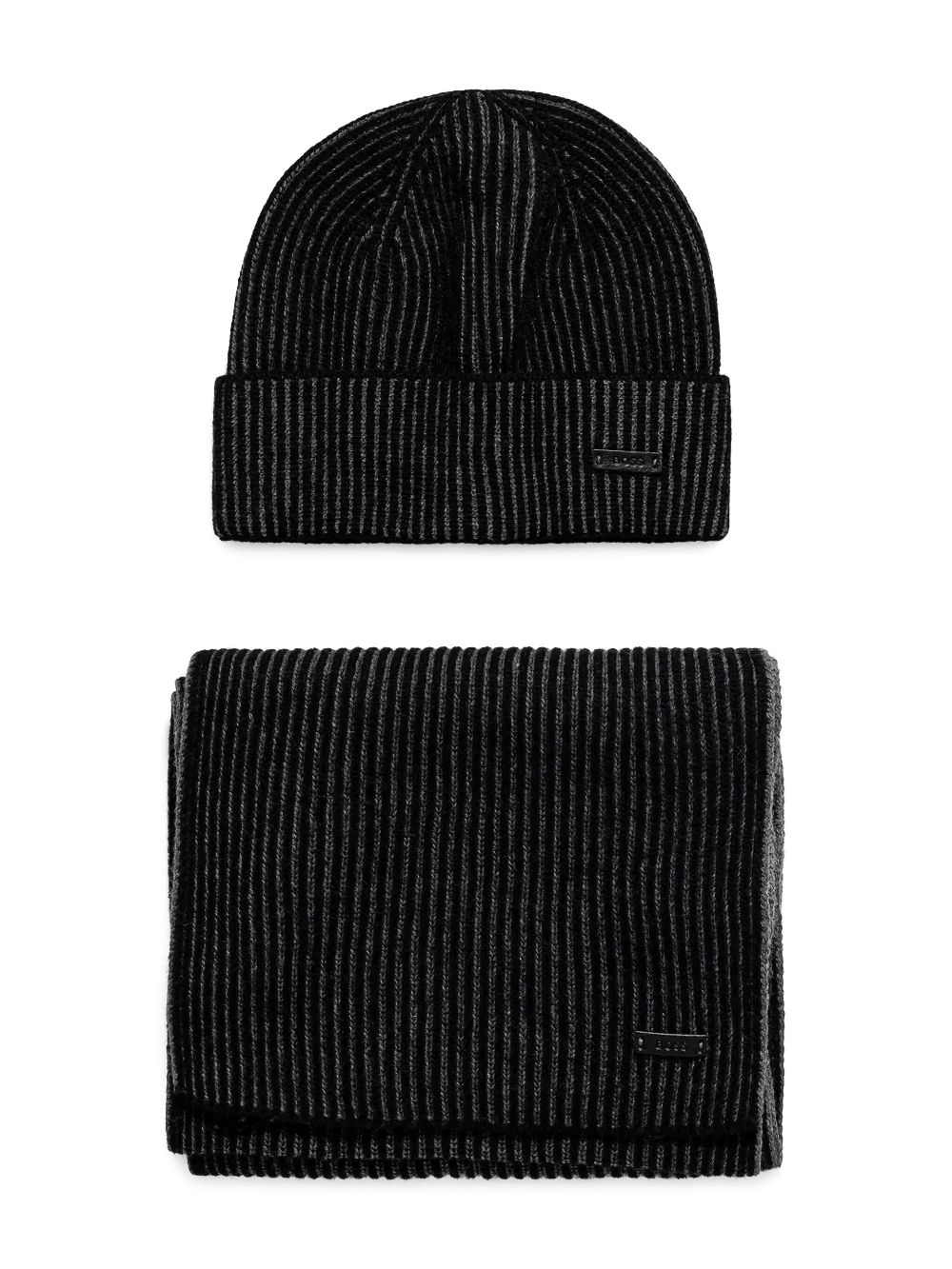 BOSS Ercole beanie hat set - Black