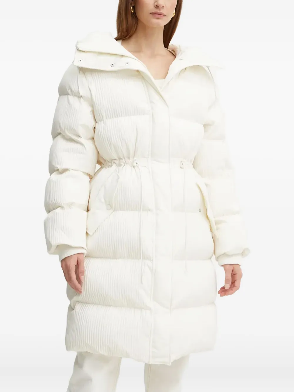 BOSS Papera drawstring hooded coat | White | Image 1