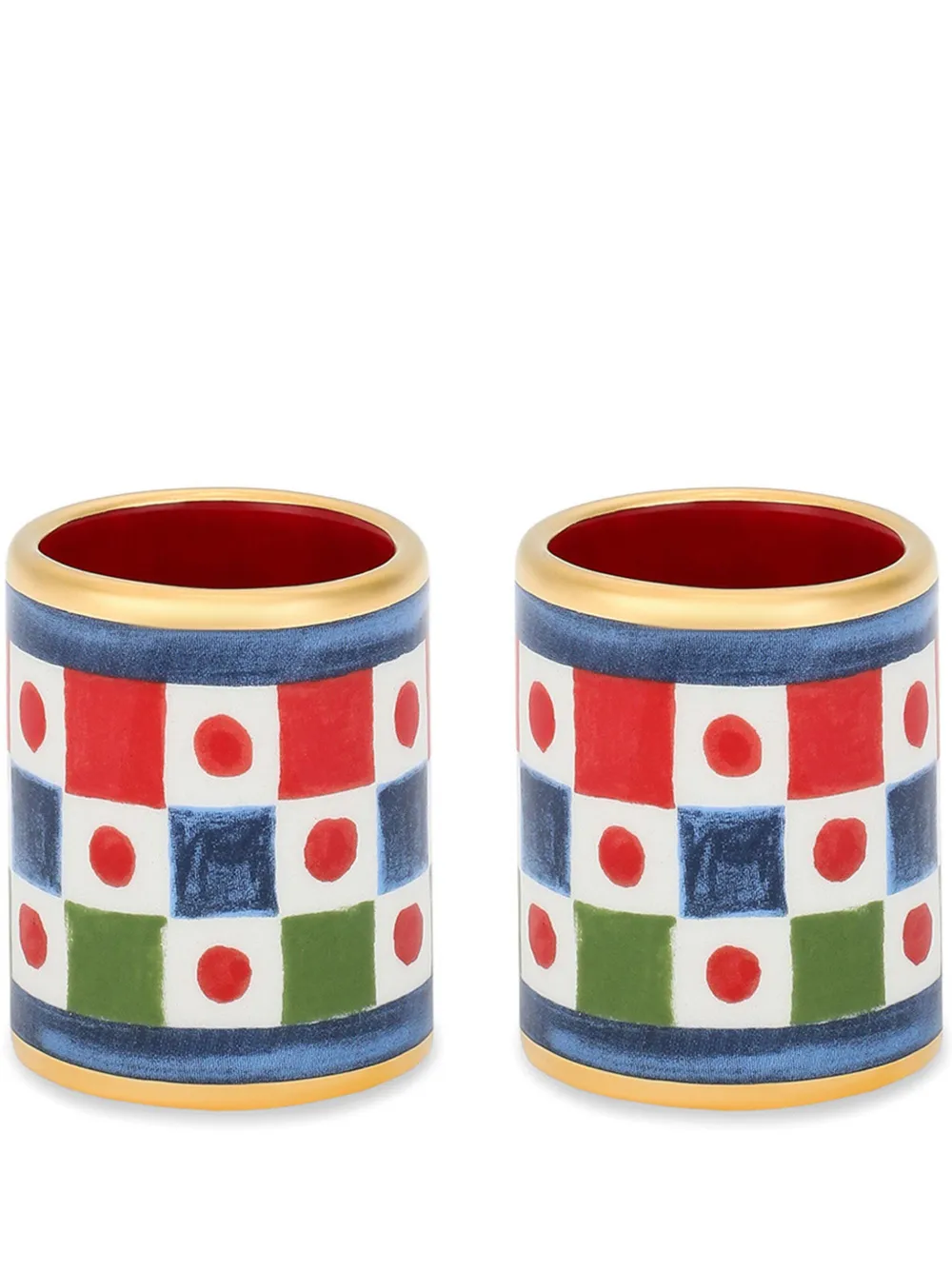 Dolce & Gabbana large porcelain napkin rings (set of two) | Red | Image 1