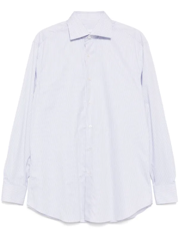 Brioni Horizontal Stripe Shirt in Blue