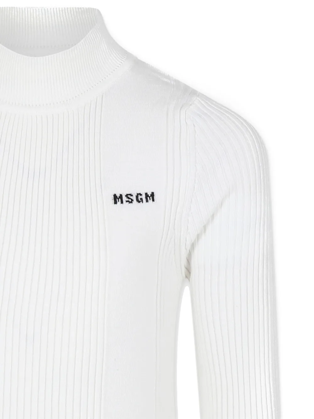 Msgm Ribbed Sweater In White
