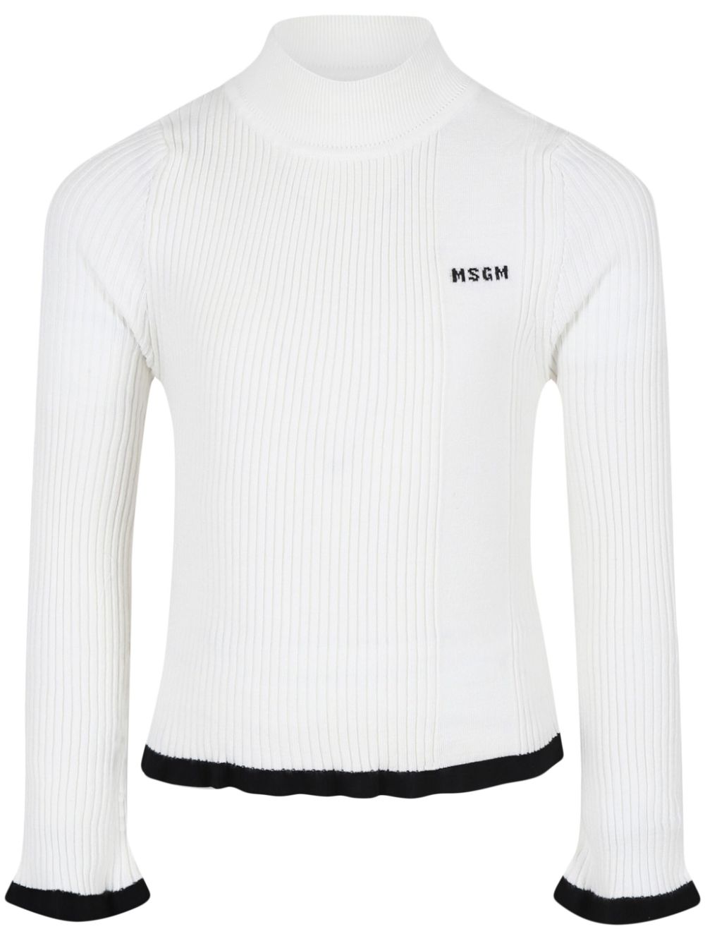 MSGM Kids ribbed sweater - White