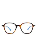 Eyepetizer tortoiseshell-pattern square-frame glasses - Brown