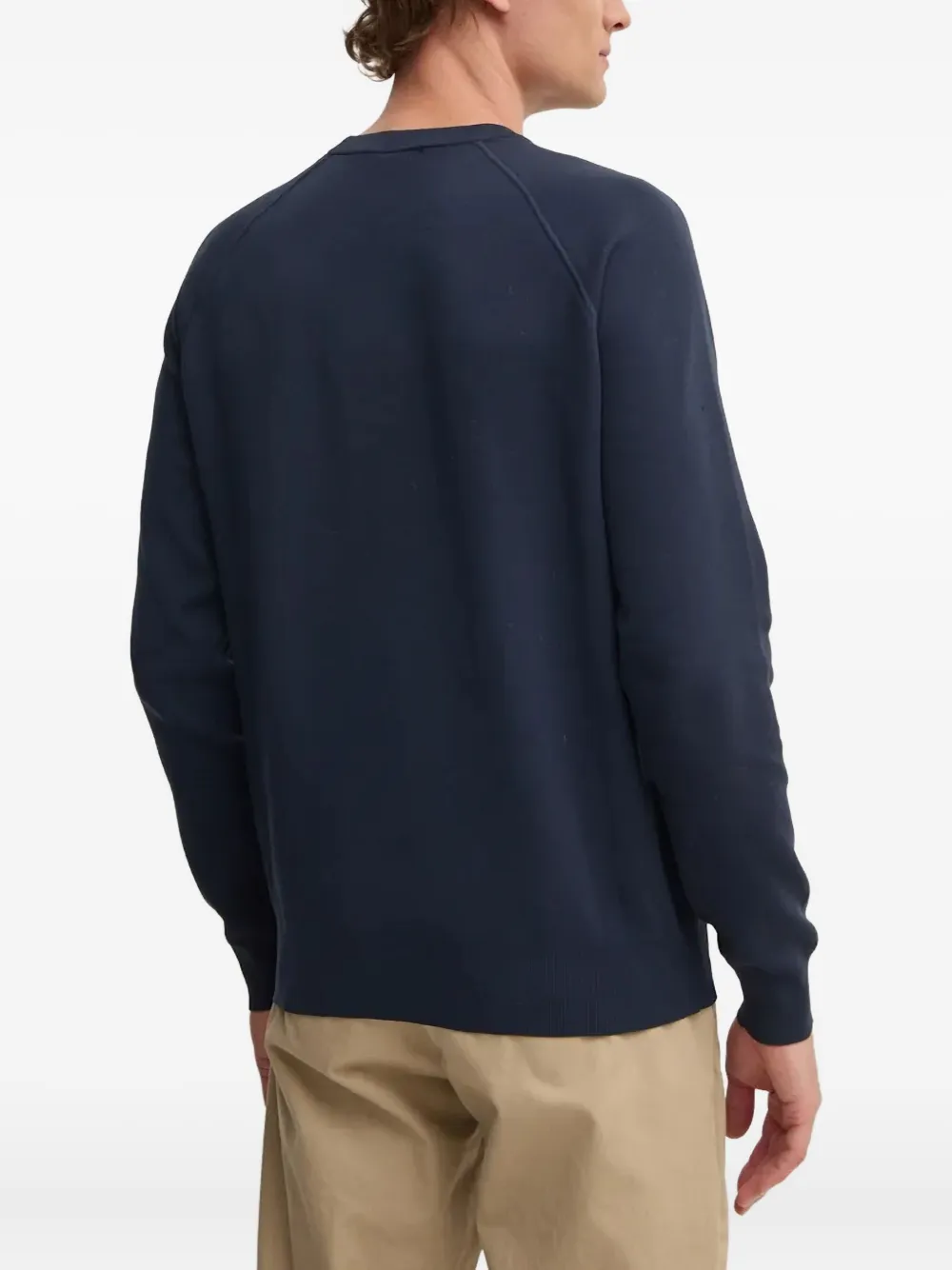 LIU JO Trui met logoplakkaat en lange mouwen Blauw