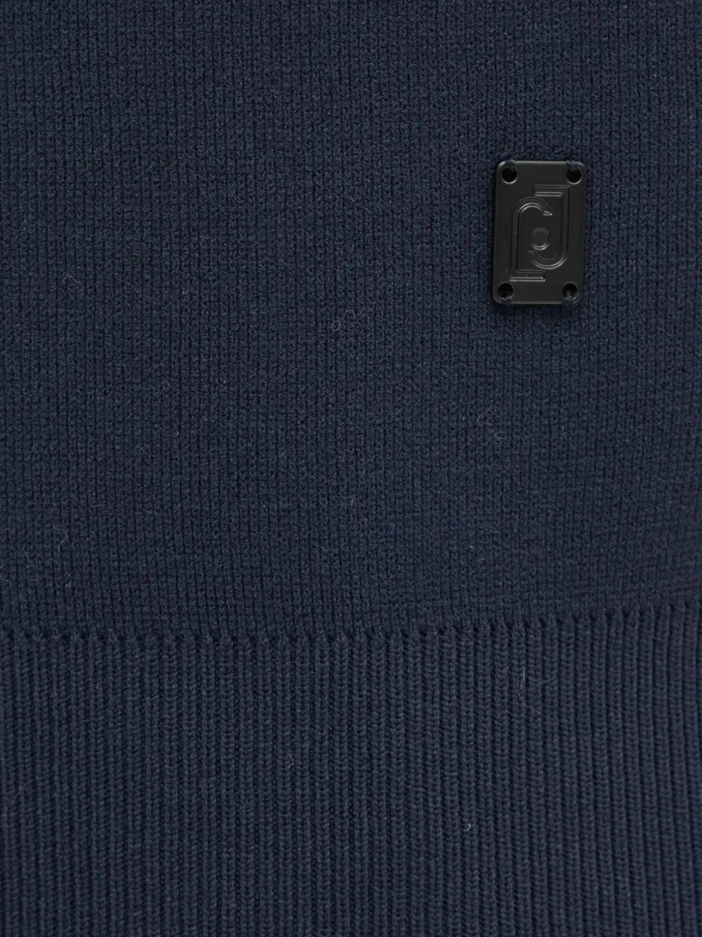 LIU JO Trui met logoplakkaat en lange mouwen Blauw