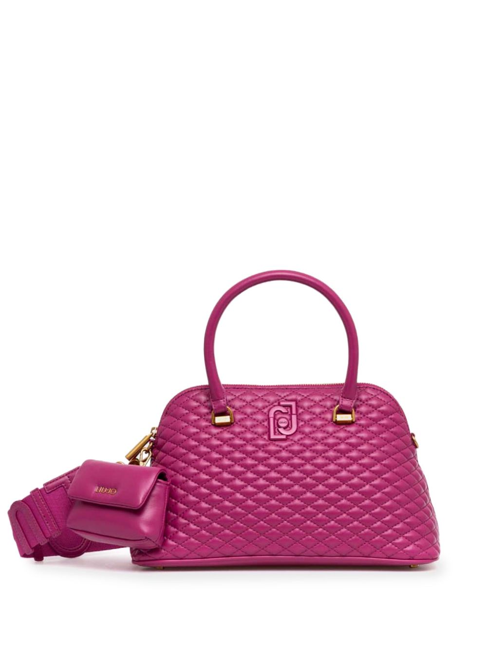 glossy quilted tote bag