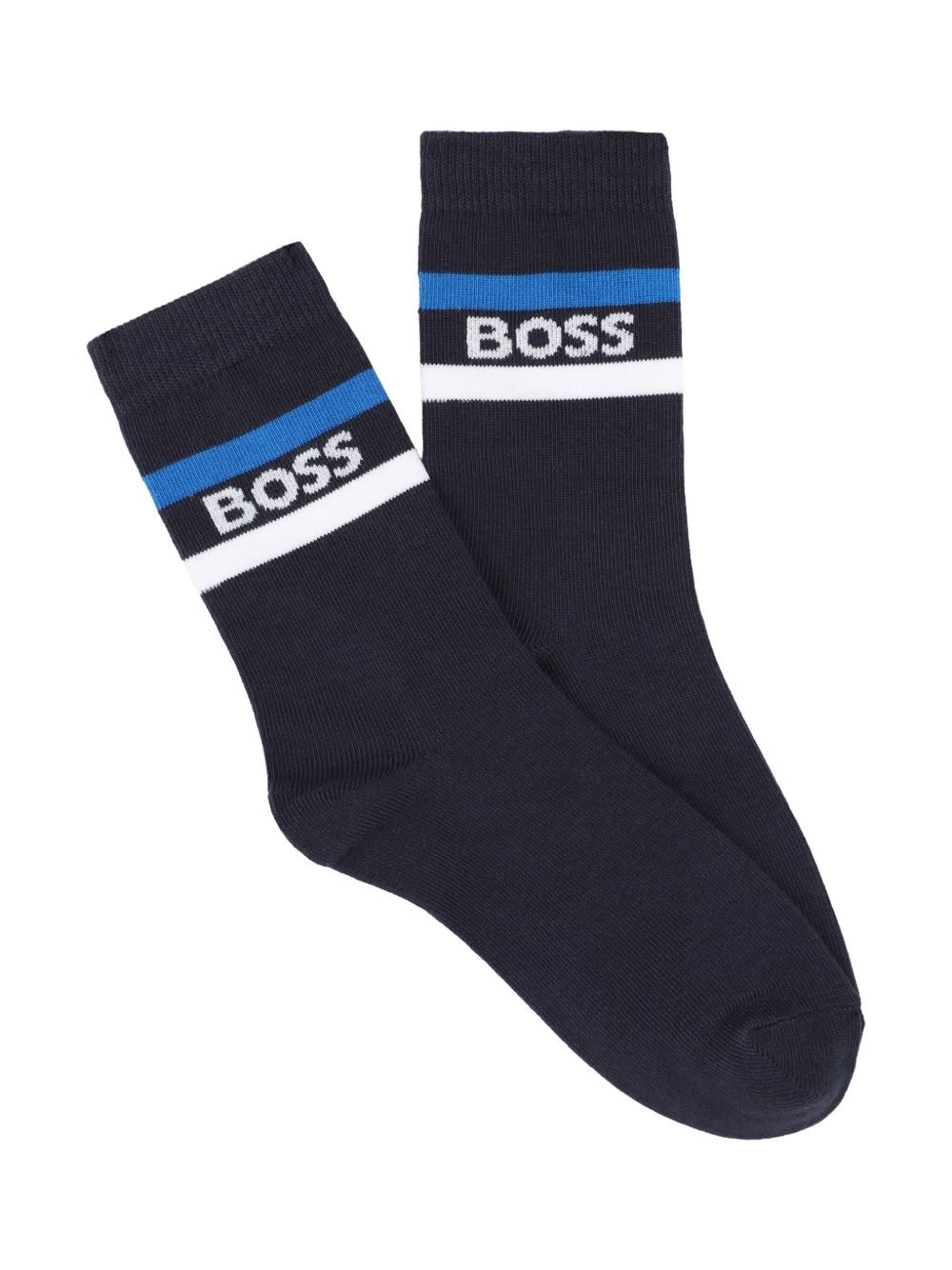 BOSS Kidswear Drie paar sokken met logo - Blauw