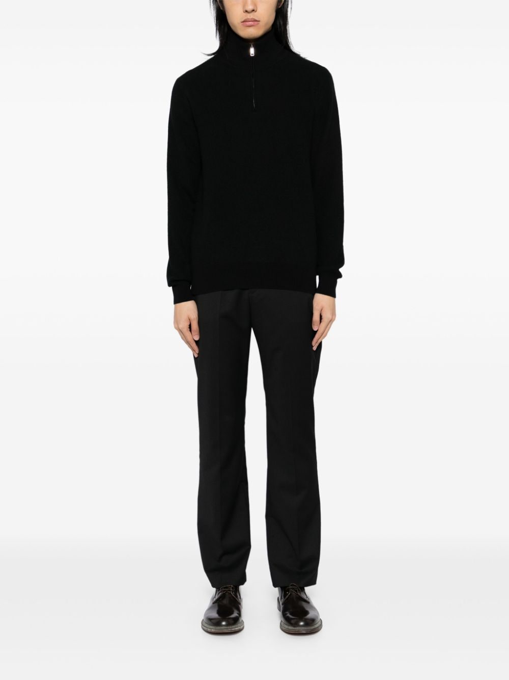 Brioni half-zip jumper - Zwart