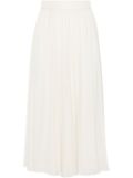 Elie Saab silk midi skirt - White