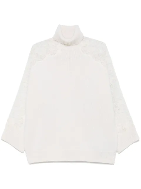 Elie Saab lace-detail sweater