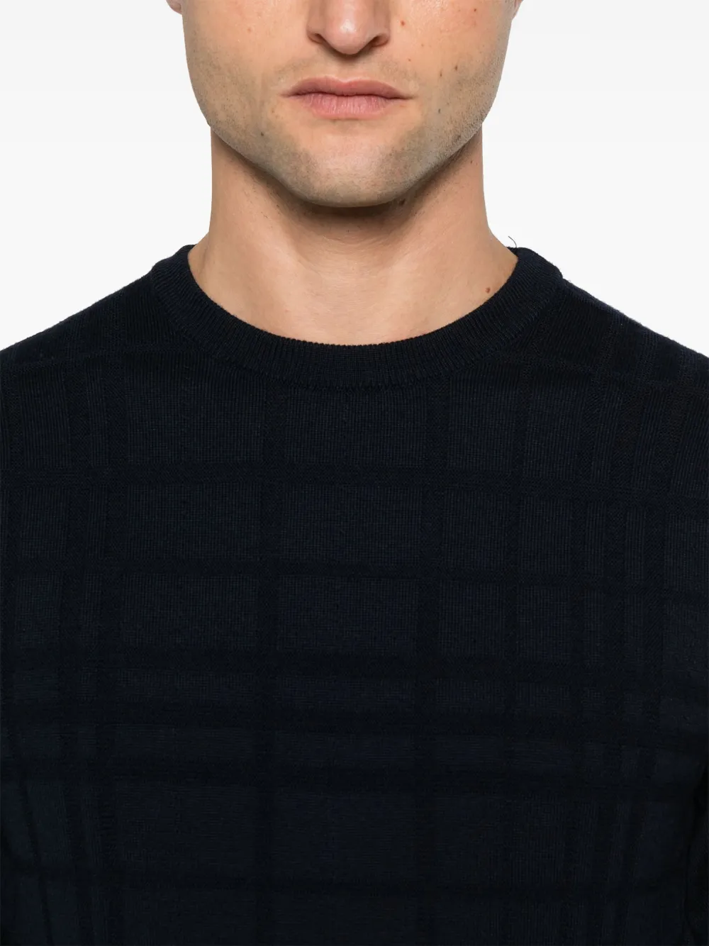 Canali Trui van merinowol Blauw