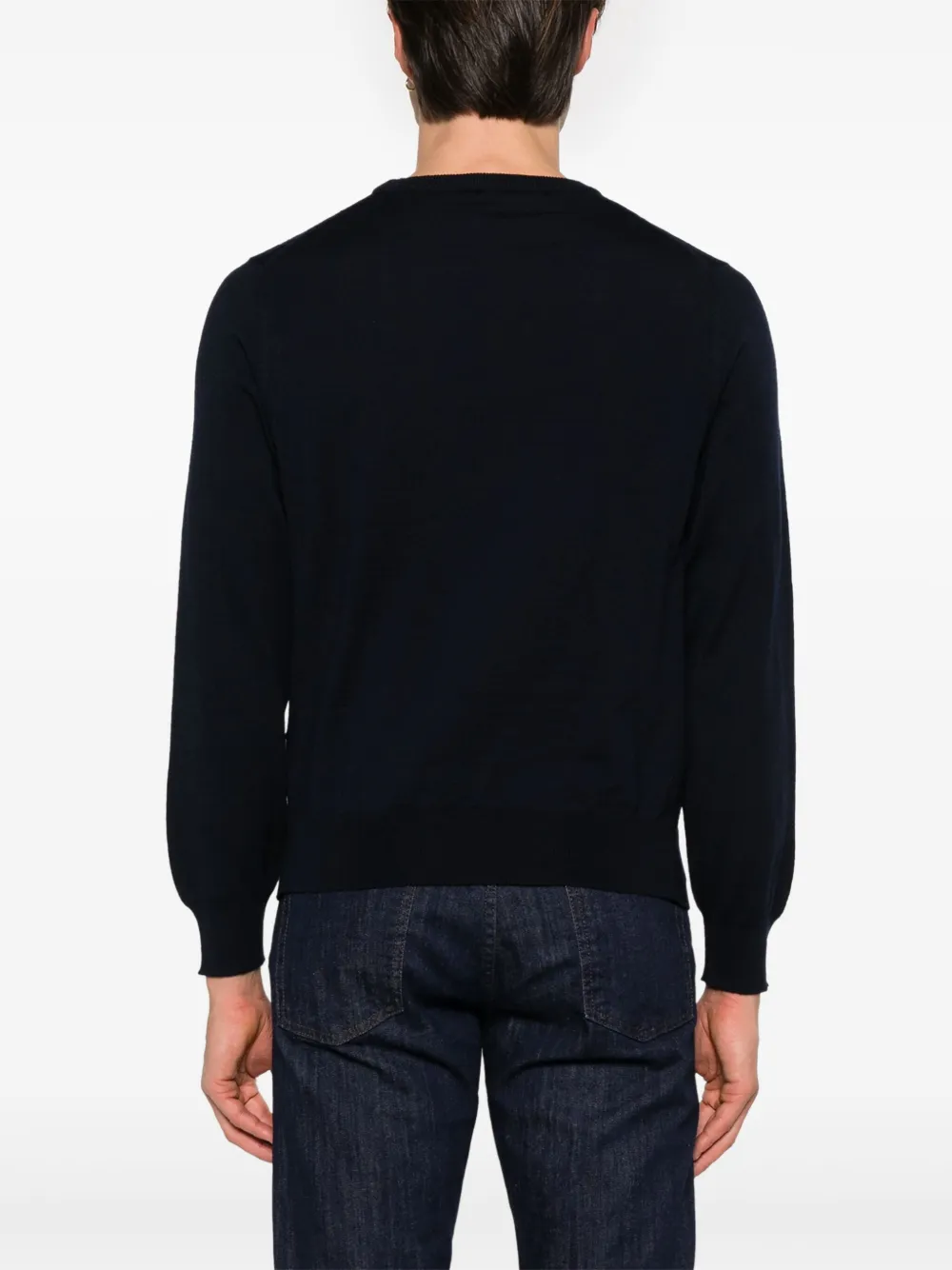 Canali Trui van merinowol Blauw