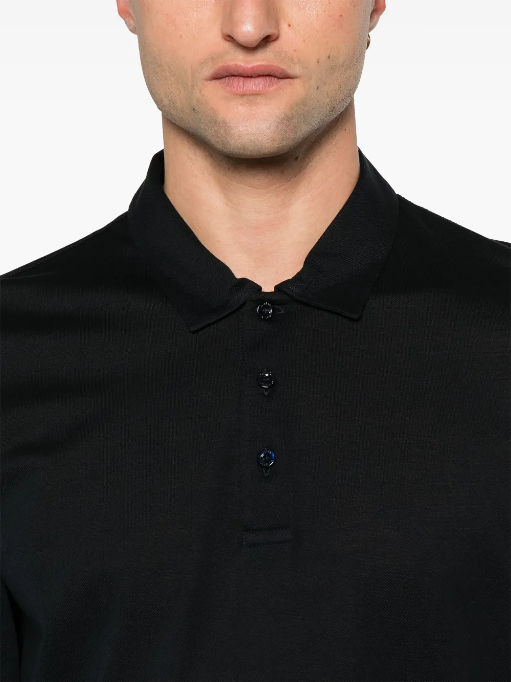 Canali Piqué poloshirt Blauw