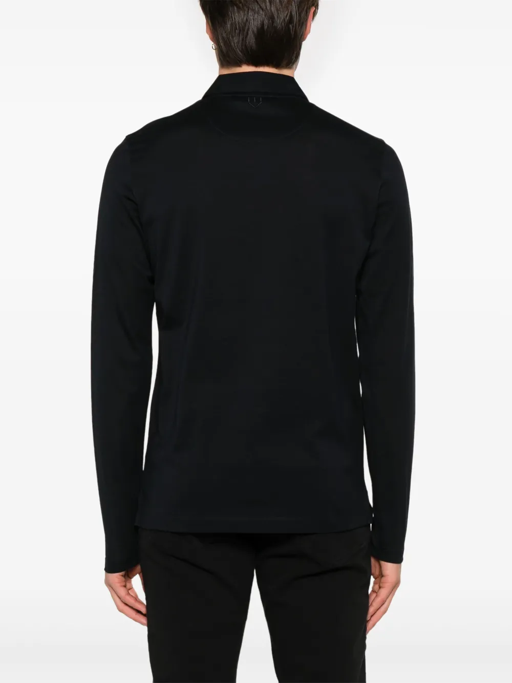 Canali Piqué poloshirt Blauw