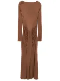 STAUD draped midi dress - Brown