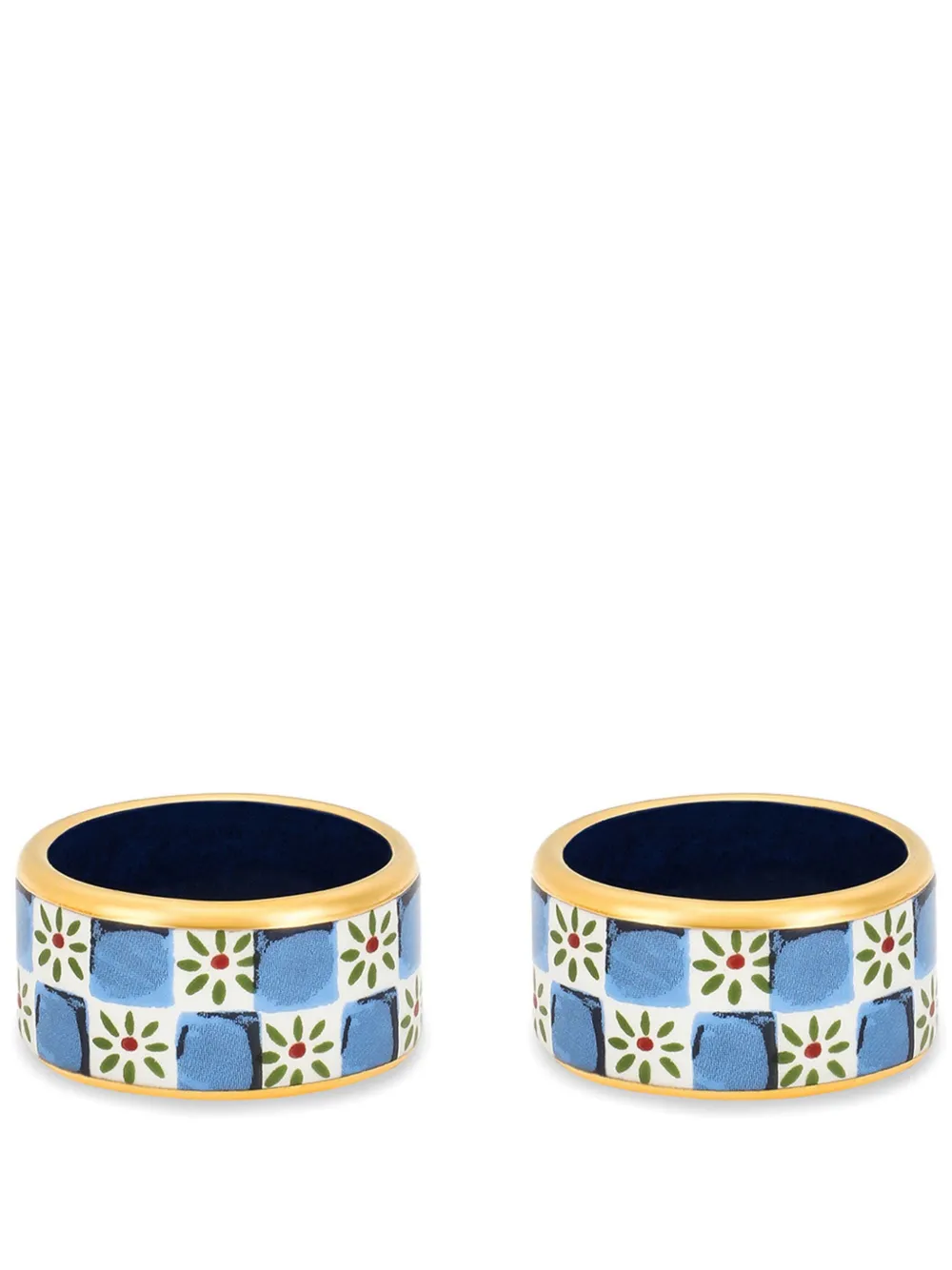Dolce & Gabbana Kleine Serviettenringe aus Porzellan (2er-Set) | Blau | Image 1