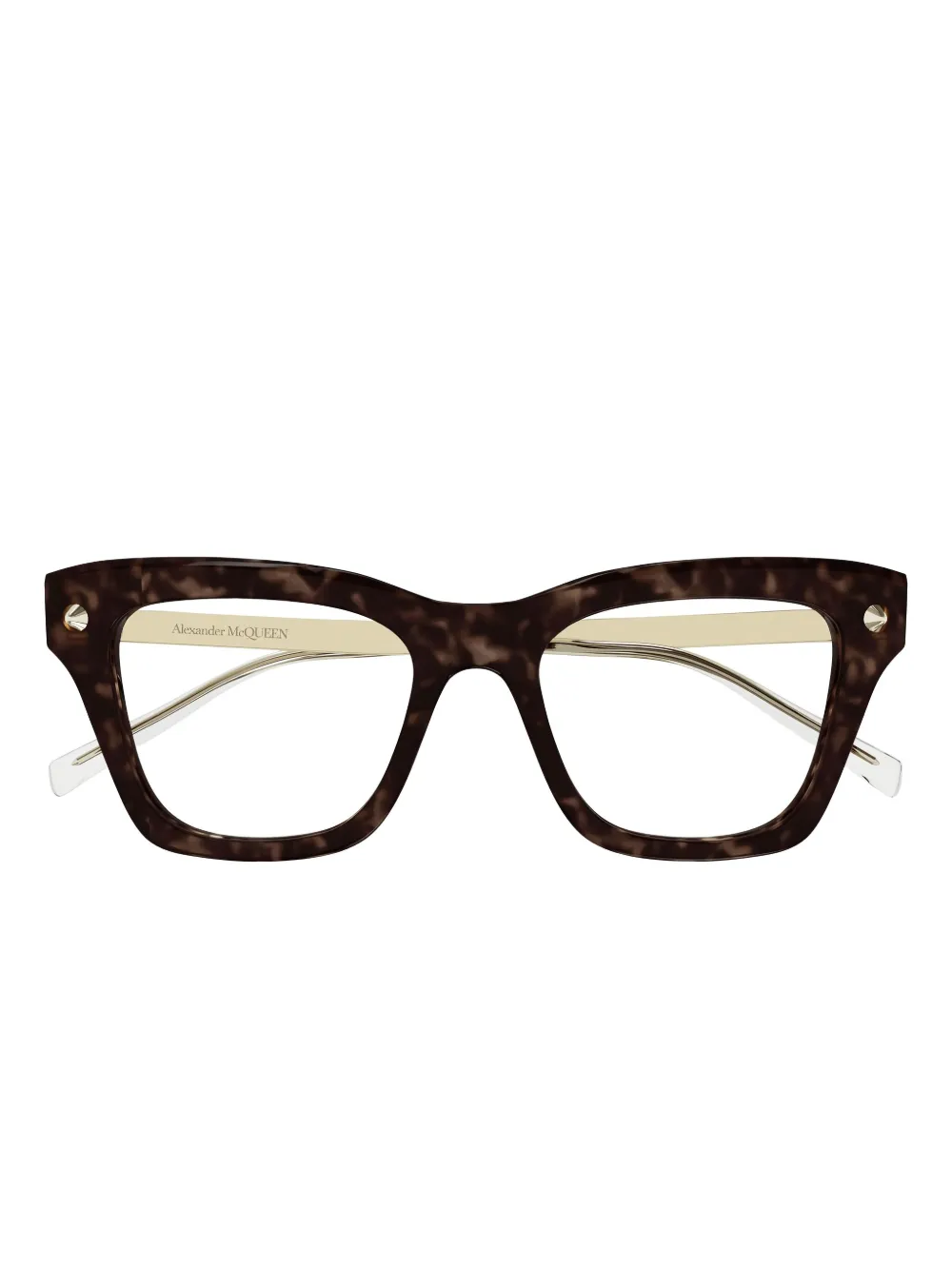 Alexander McQueen Eyewear Bril verfraaid met studs Bruin