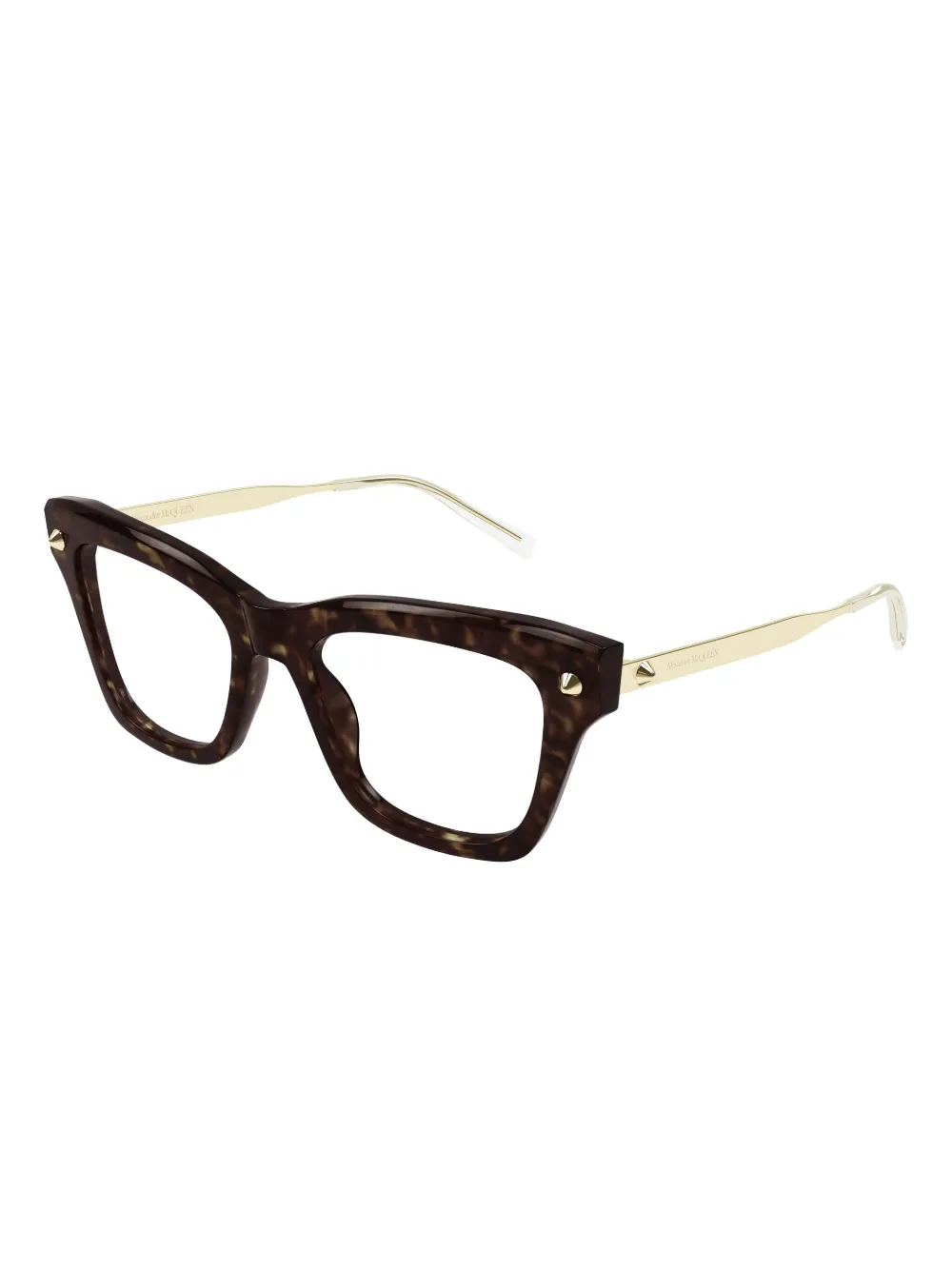 Alexander McQueen Eyewear Bril verfraaid met studs Bruin