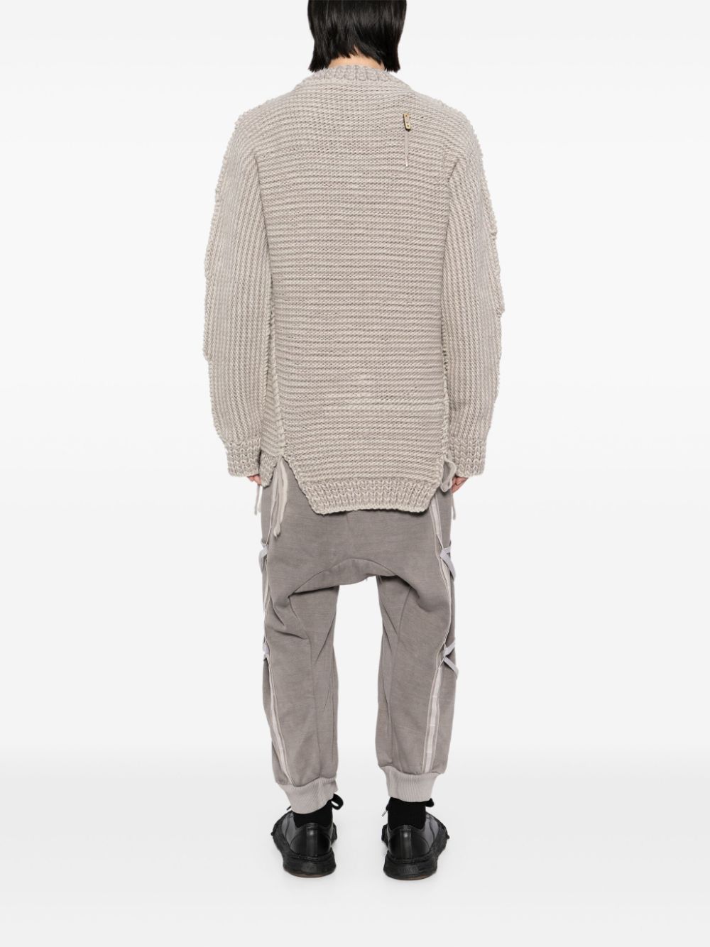 Shop Boris Bidjan Saberi Hand-knitted Jumper In Grey